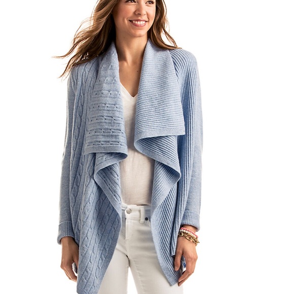 Vineyard Vines Mixed Stitch Wrap Cardigan - Picture 1 of 7